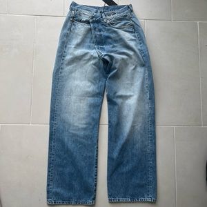 R13 wide leg crossover jeans